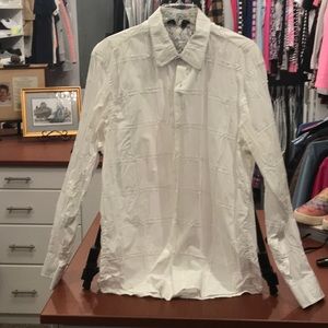 Tulliano dress shirt. Size Large. White check block. Like new. Never worn